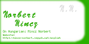 norbert mincz business card